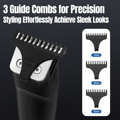 US Local Beard Trimmer, 3 In 1 Hair Clippers And Mens Grooming Kit, Face, Nose, Ear Hair Trimmer - Black