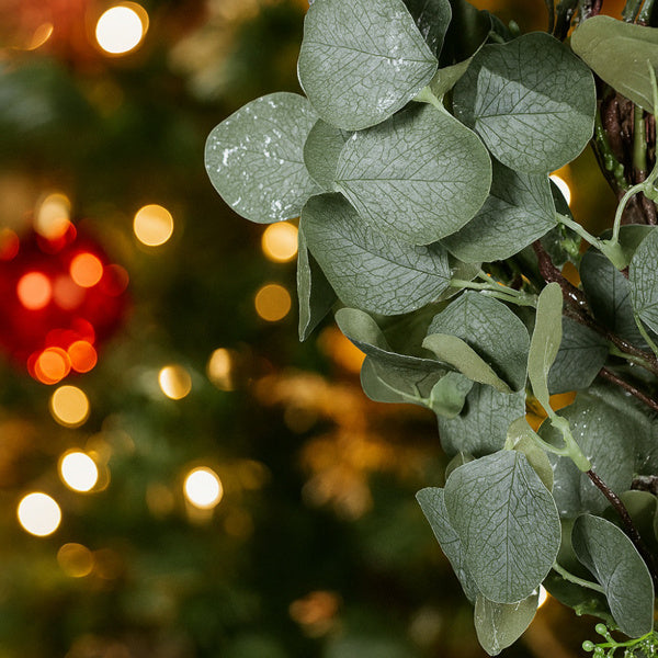 US Local Christmas Eucalyptus Wreath Green Door Wreath Fake Leaf Garland Wedding Home Frontdoor Decor FBA Shipment