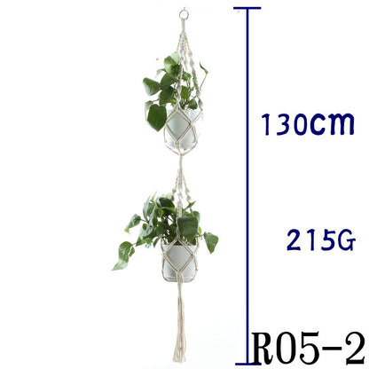 US Local Flower Pot Net Bag Beige Cotton Rope Indoor Plant Hanger Hanging Basket Sling