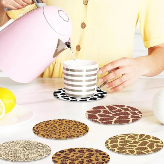 US Local 8 Pcs Rhinestones Art Coasters Kits With Holder