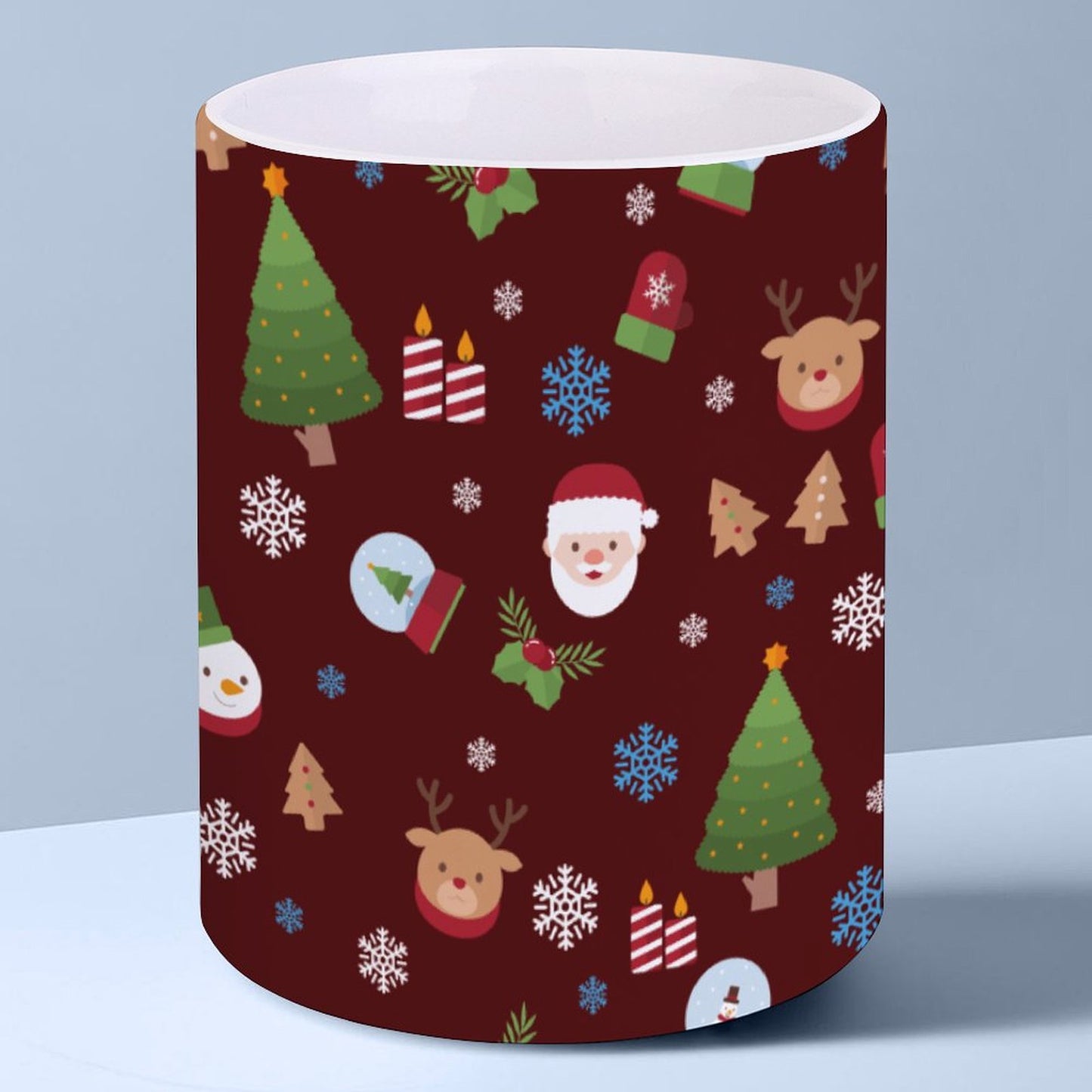 POD US Local White mug with full print, Christmas Tree Santa Claus 0055