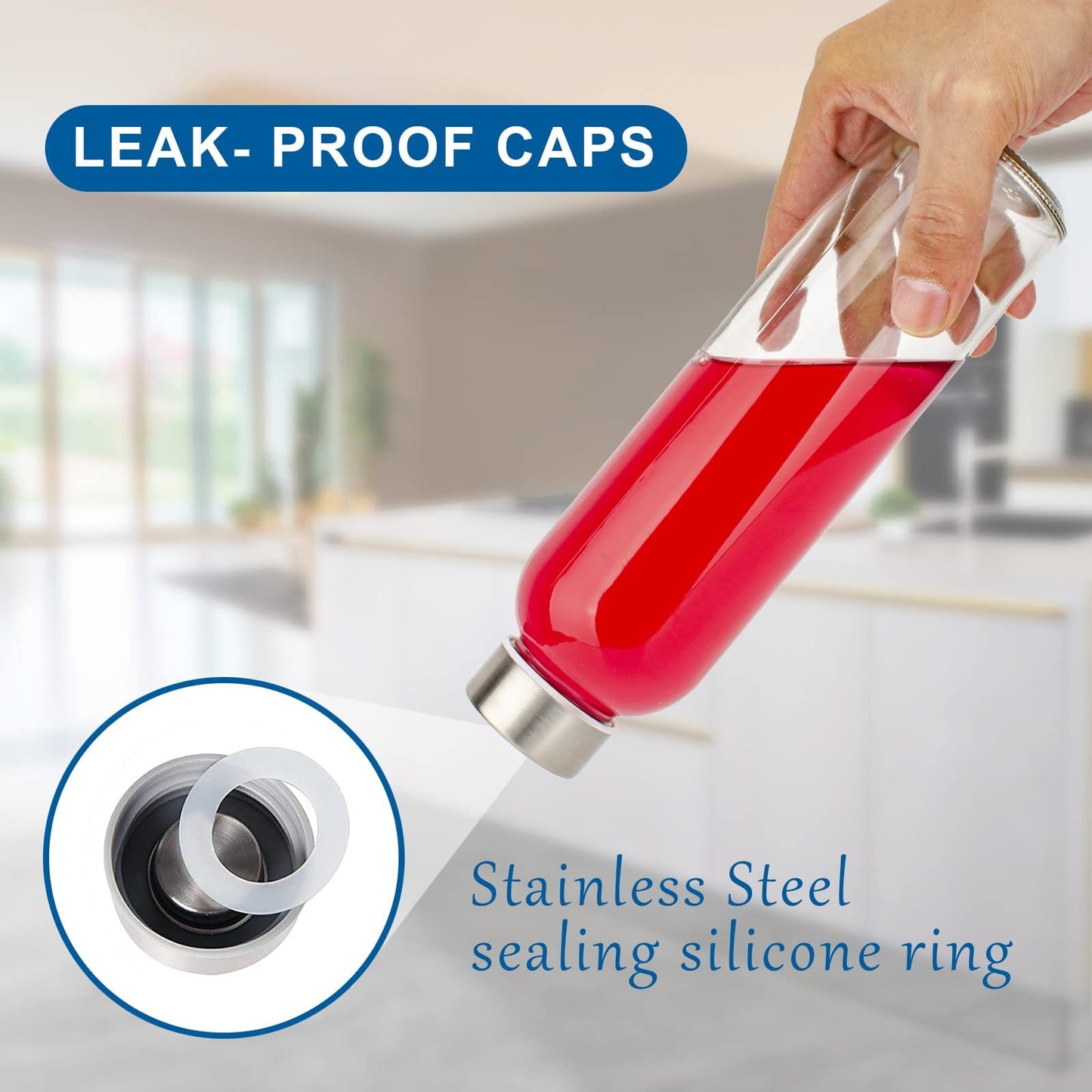 UK Local 8pc Glass Water Bottle