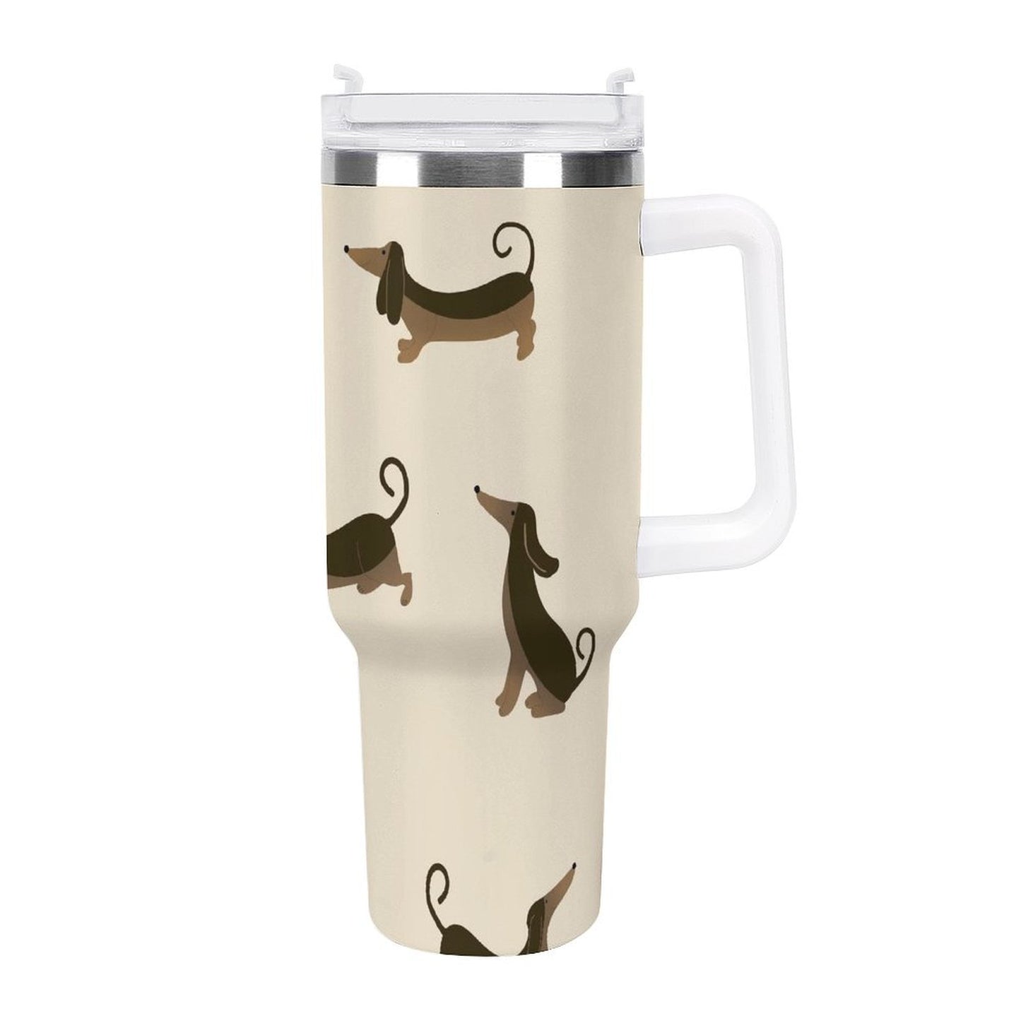 PHDT00352 POD US Local Tumbler 40 oz Large Capacity Car Cup Dachshund, Brown, Pet Dog