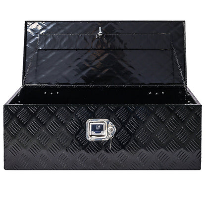 US Local 30inch Aluminum Tool Box,heavy Duty Truck Bed Tool Box,outdoor Trailer Pickup Storage Tool Box,RV Storage Organizer,underbody Box W  Lock Keys,black