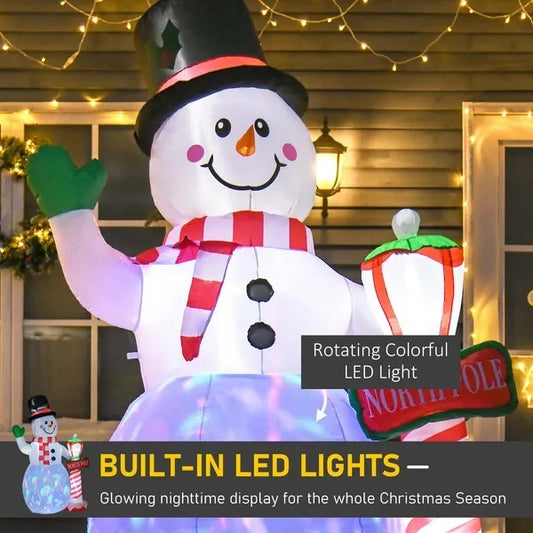 CA Local 7.9 ft Christmas Inflatable Snowman Decoration Airblown Lighted For Home Indoor Outdoor Garden Lawn Decoration Party Prop