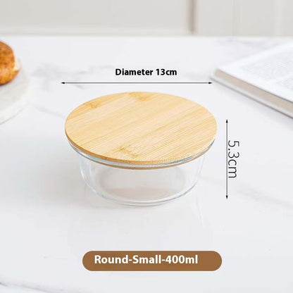 Round Glass Lunch Box Microwave Oven Heating Oven Special Use