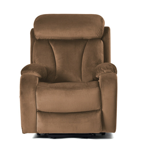 Lift Chair Recliner For Elderly Power Remote Control Recliner Sofa Relax Soft Chair Anti-skid Australia Cashmere Fabric Furniture Living Room  Brown