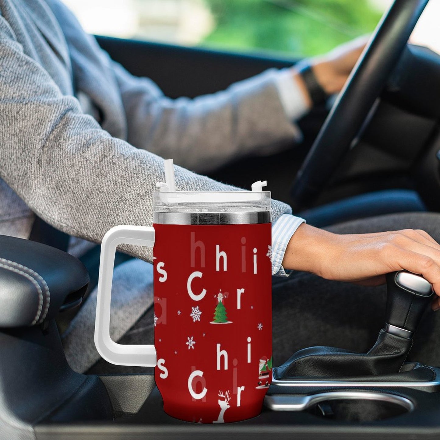 PHDT00333 POD US Local Tumbler 40 oz Large Capacity Car Cup Christmas, Elk