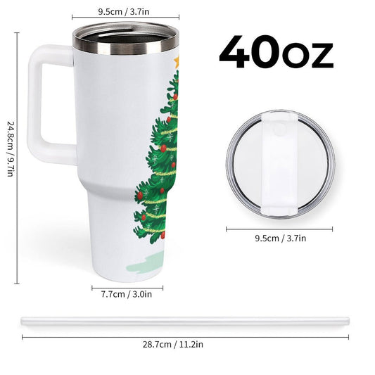 POD US Local Tumbler 40oz Large Capacity Car Cup Christmas Tree Style