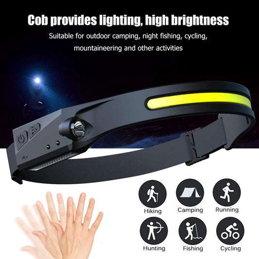 USA Local COB LED Induction Riding Headlamp Flashlight USB Rechargeable Waterproof Camping Headlight With All Perspectives Hunting Light