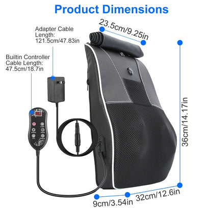 US Local 1Pc Back Massager With Heat 3D Kneading Massage Pillow Shiatsu Full Body Massager For Back Neck Waist Arm Abdomen Calf