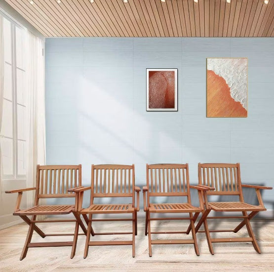 US Local Slatted Wood Foldable Chair