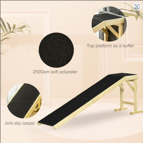 US Local Ramp For Dog Bed, Pet Ramp For Dog With Non-slip Carpet And Top Platform