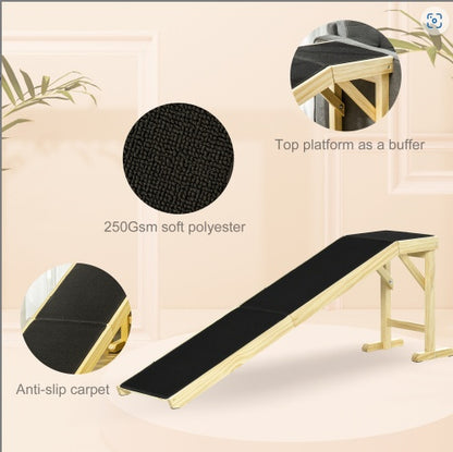 US Local Ramp For Dog Bed, Pet Ramp For Dog With Non-slip Carpet And Top Platform