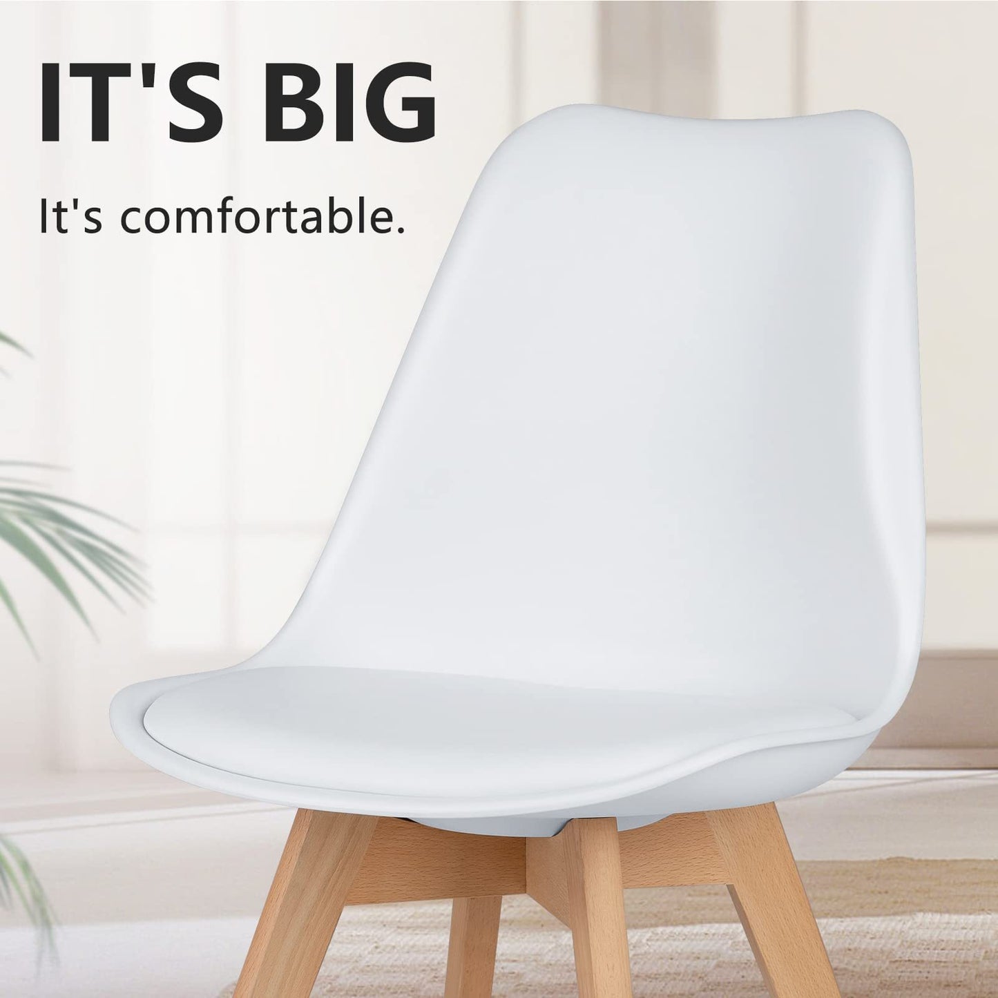 US Local PU Leather Upholstered Dining Chairs With Wood Legs, Set Of 4 For Kitchen, Dining, Living Room