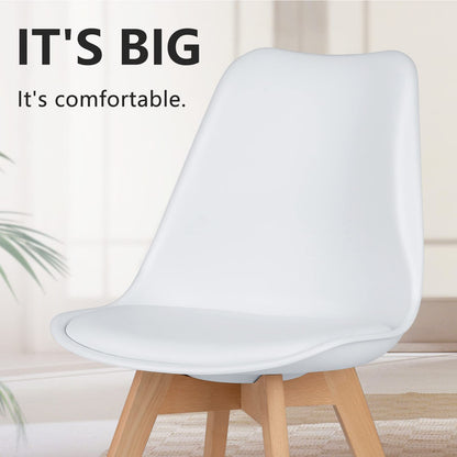 US Local PU Leather Upholstered Dining Chairs With Wood Legs, Set Of 4 For Kitchen, Dining, Living Room