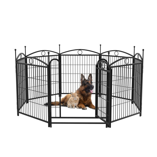 US Local 32 Inch 8 Panel Metal Dog Fence Pet Outdoor Playpen