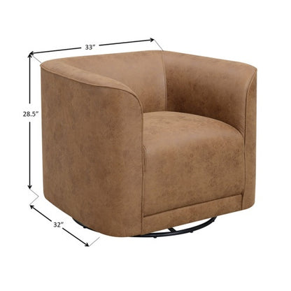 US Local Wallace Bay Brella Brown Swivel Accent Chair