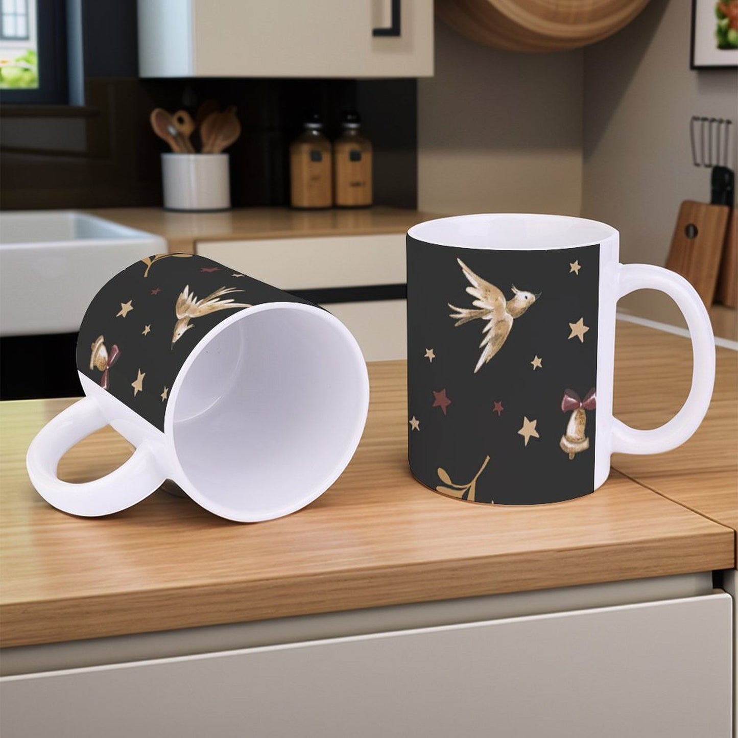 POD US Local White mug with full print, Christmas Bell 0077