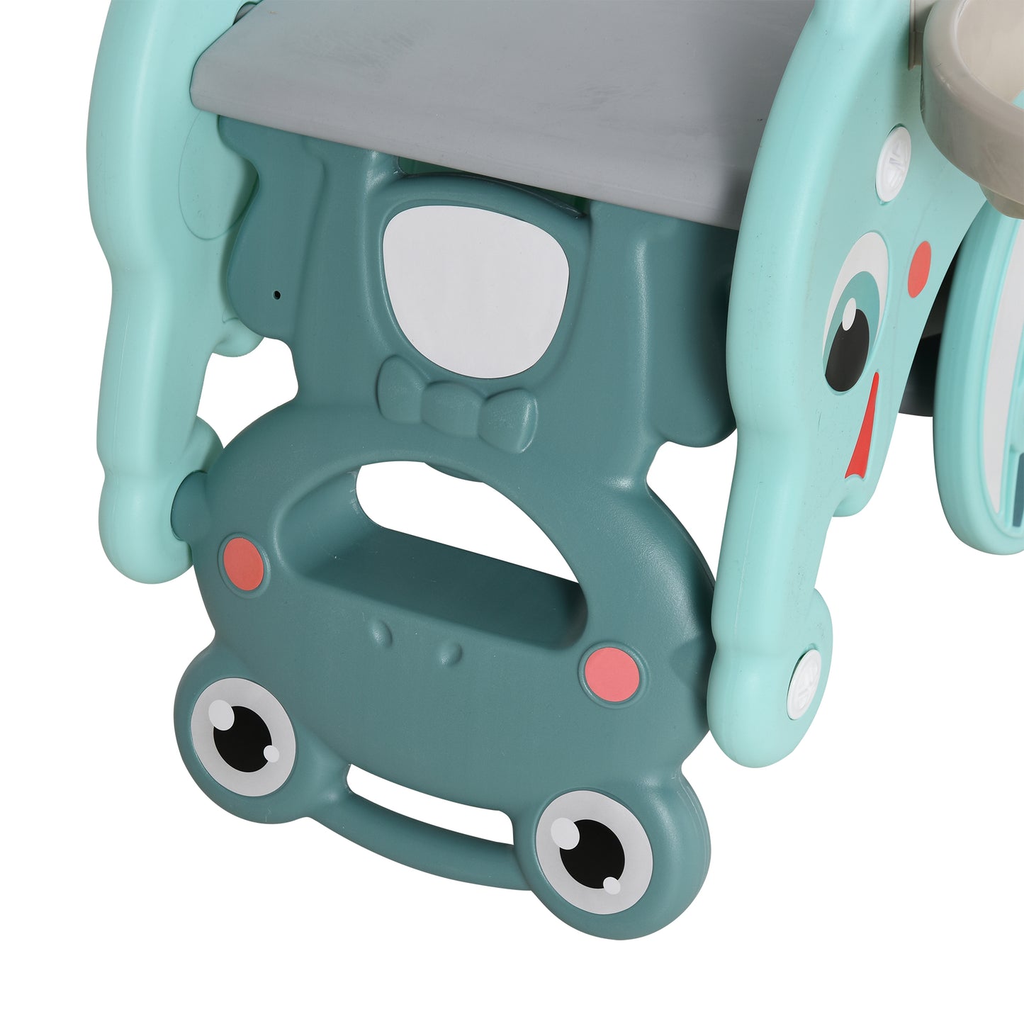 US Local 3-in-1 Kids Portable Slide Rocking Horse Toy with Basketball Hoop for Age 1.5-3 Boys and Girls