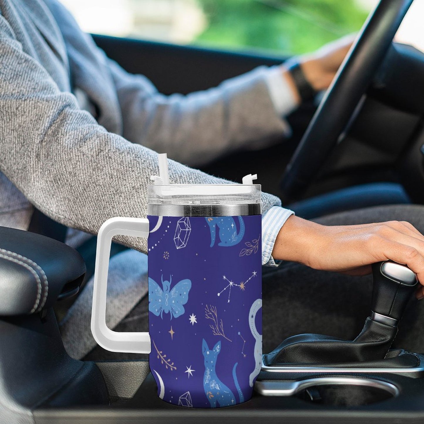 PHDT00406 POD US Local Tumbler 40 oz Large Capacity Car Cup Lovely Cat