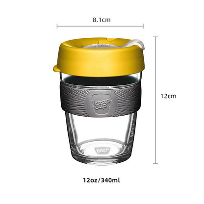 Coffee cup ins wind portable female water cup transparent glass