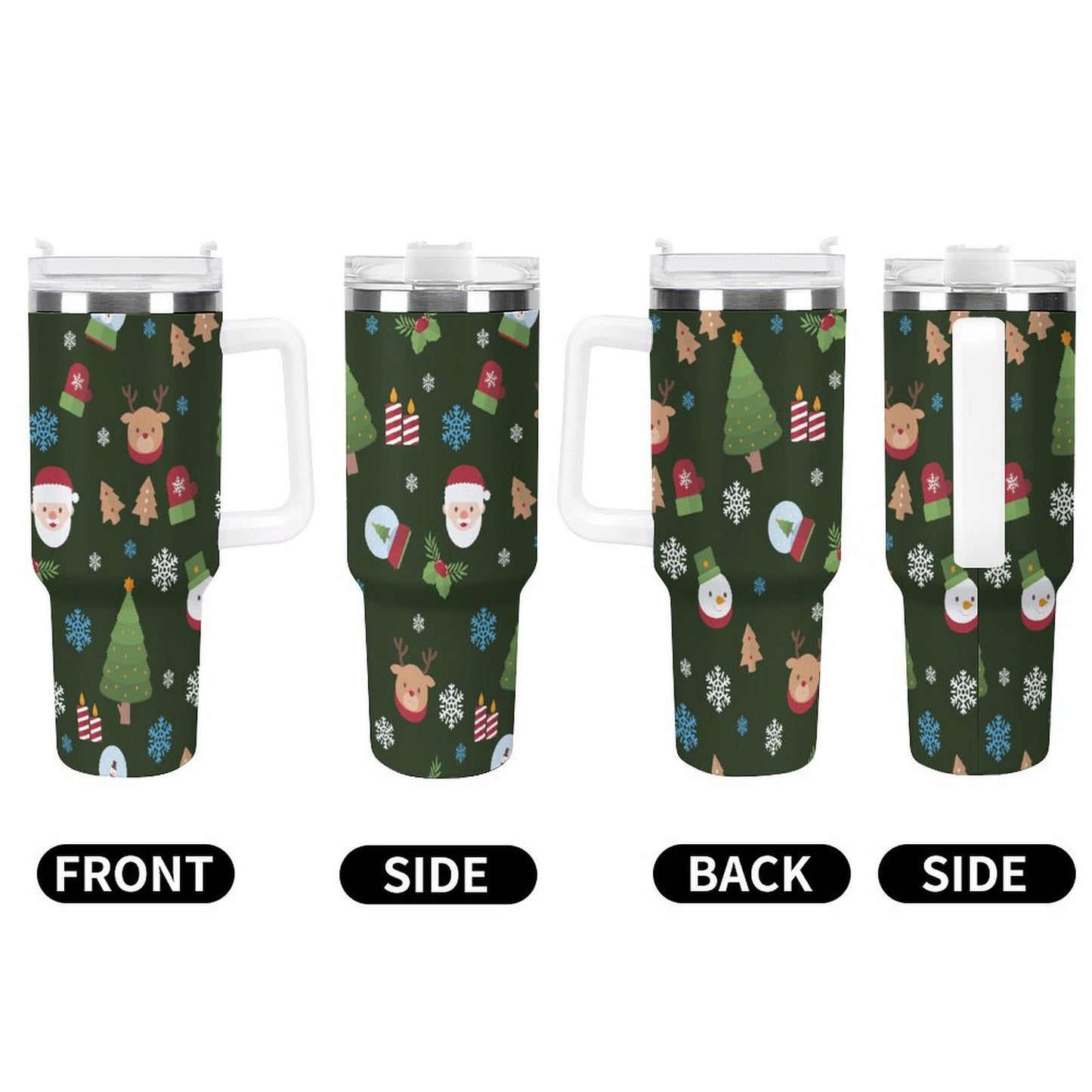 PHDT00325 POD US Local Tumbler 40 oz Large Capacity Car Cup Christmas Tree Santa Claus