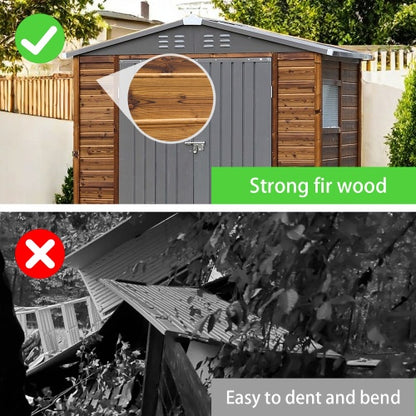 US Local 4x6FT Iron-Wood Combination Tool Shed  A Perfect Blend Of Nature And Functionality