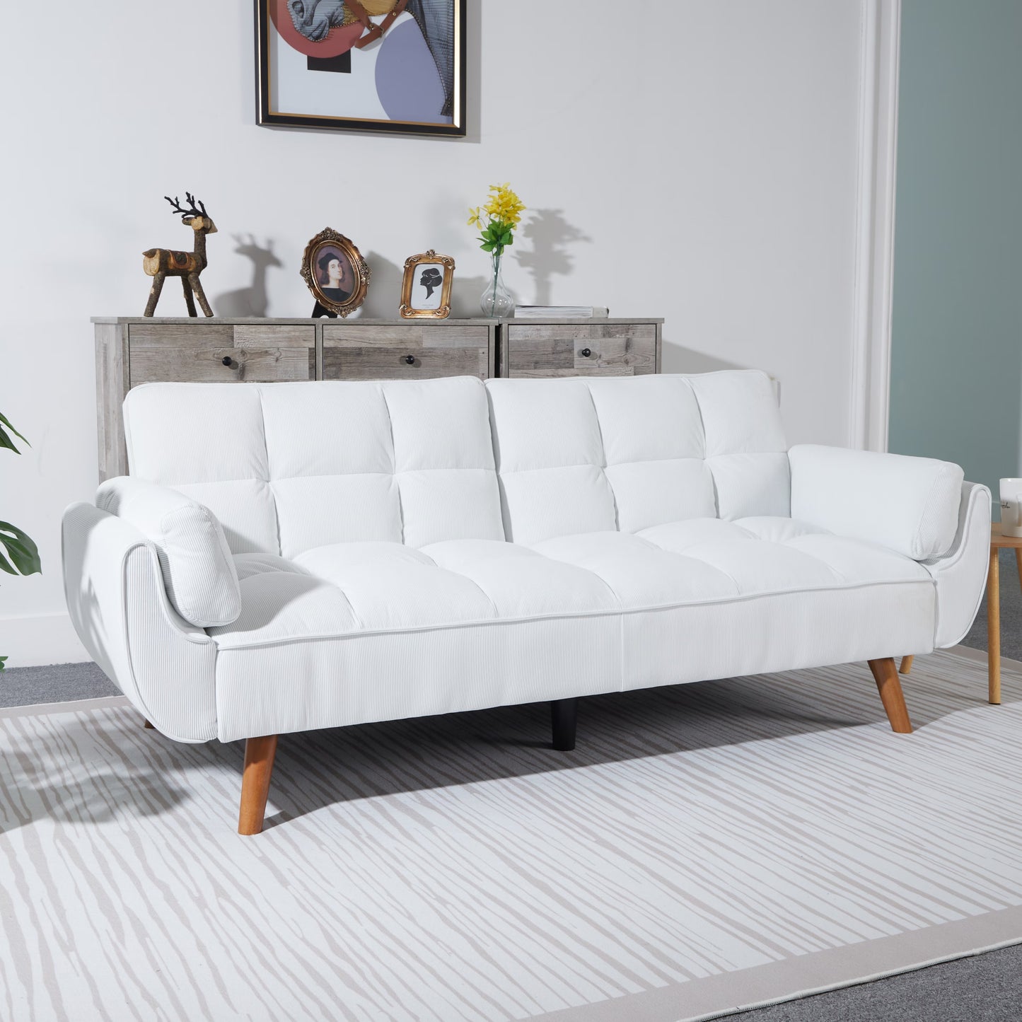 US Local Corduroy Sofa & Sofa Bed-Whitewhite Icon
