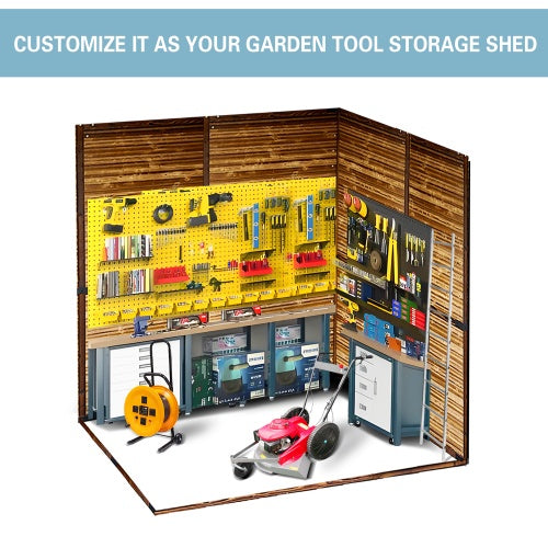 US Local 4x6FT Iron-Wood Combination Tool Shed  A Perfect Blend Of Nature And Functionality