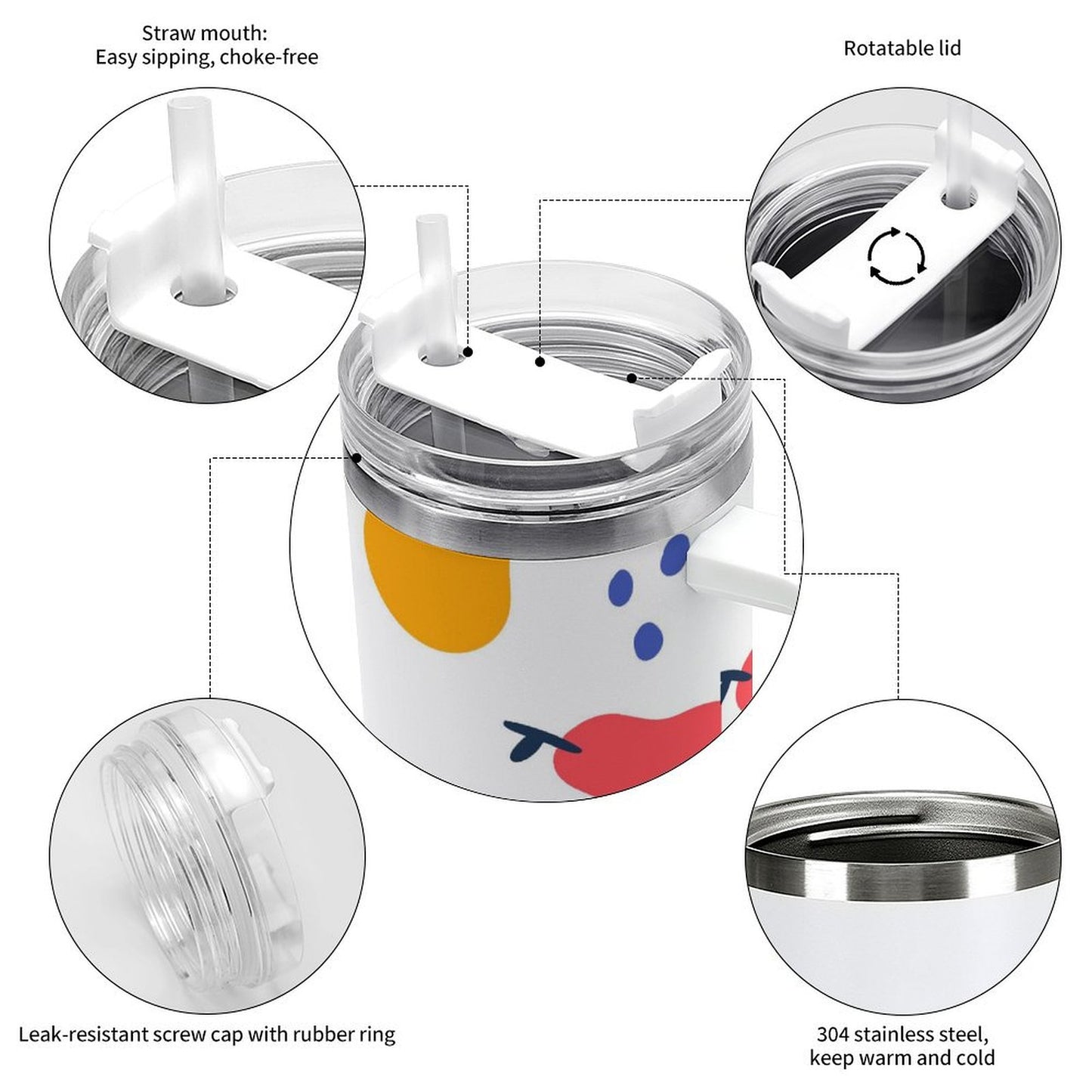 PHDT00416 POD US Local Tumbler 40 oz Large Capacity Car Cup Orange, Passion, Pear