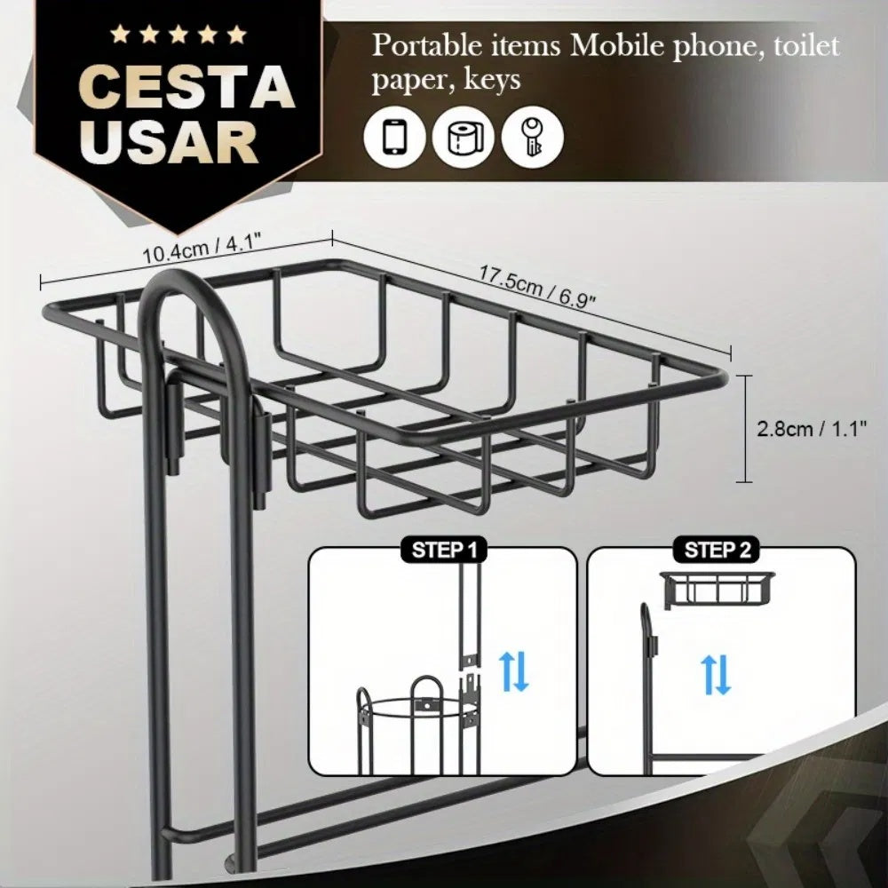 US Local Toilet Paper Holder With Shelf, Bathroom Freestanding Toilet Paper Holder, Clearance Disposal