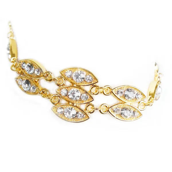 US Local Noble Burnished Gold Bling Rhinestone Bracelet