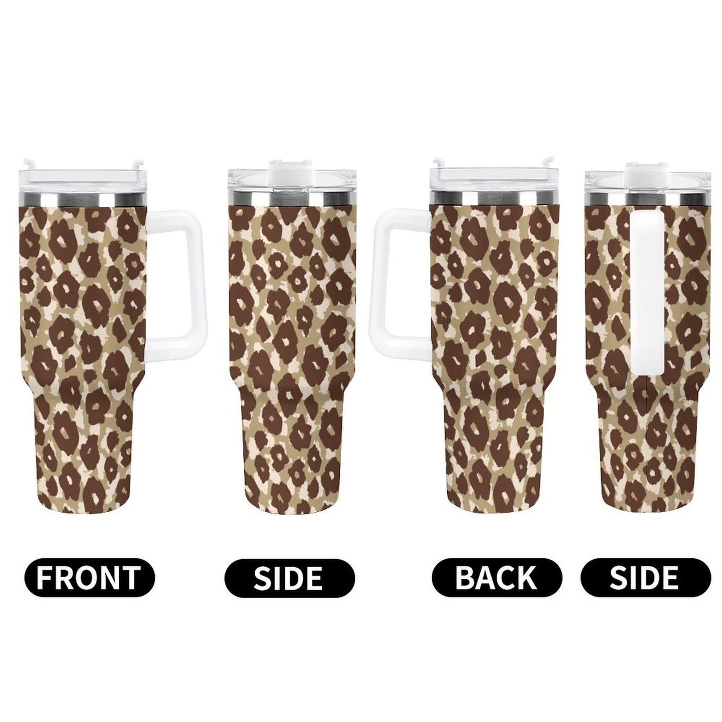 PHDT00234 POD US Local Tumbler 40 oz Large Capacity Car Cup Brown Leopard