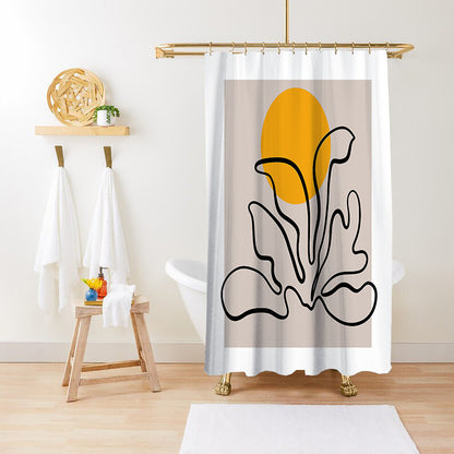 Bathroom Fashion Green Plant Print Waterproof Anti-mildew Shower Curtain