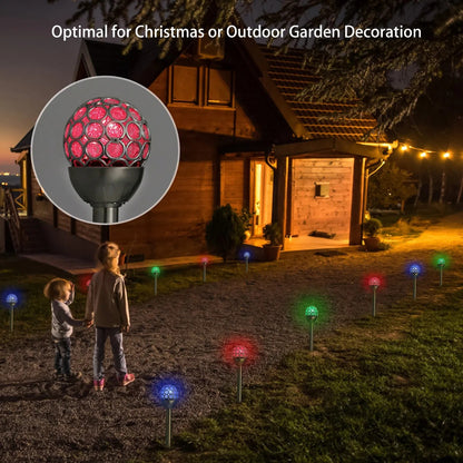 3 Pcs Outdoor Solar Lights IP44 Waterproof Ball RGB Light Garden Decor Lamp Landscape Christmas