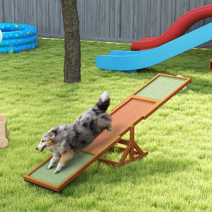 US Local Wooden Dog Agility Seesaw For Training And Exercise, Weather Resistant, 83 L X 16 W X 14 H, Orange