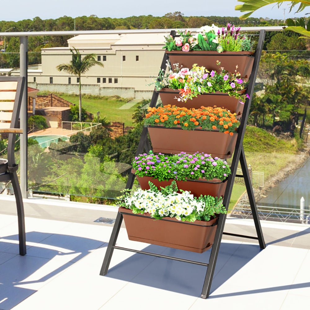 US Local 5-tier Vertical Garden Planter Box Elevated Raised Bed With 5 Container