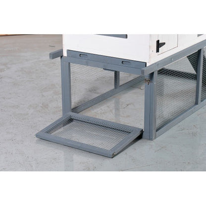 US Local 53-inch Double-tier Wooden Outdoor Indoor Waterproof Chicken Coop And Rabbit Hutch Complete With A Roof, Stairs And A Removable Cleaning Tray  Suitable For Small To Medium Pets