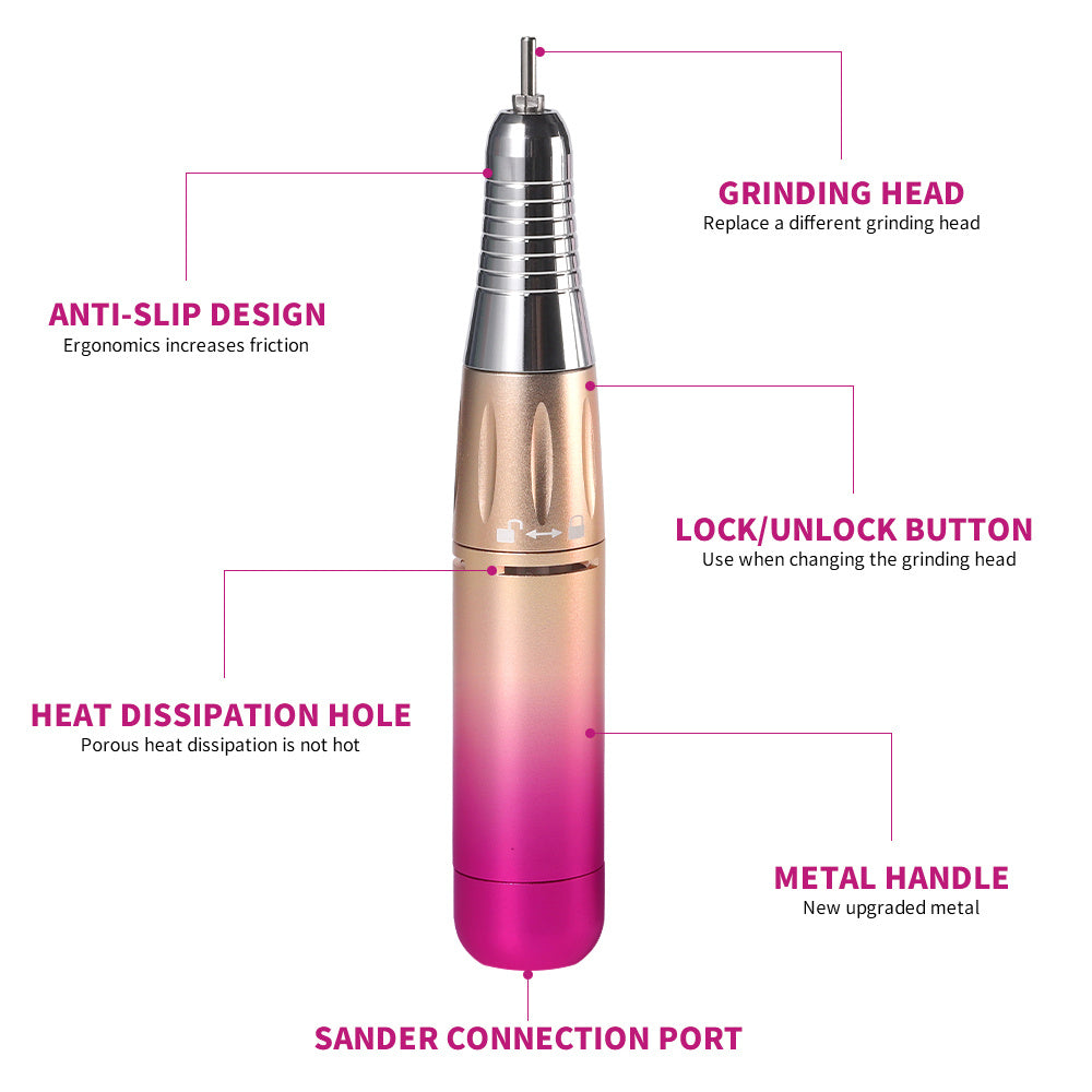 US Local 45000RPM Professional Nail Drills Kit With 6 Drill Bits, Portable Electric Nail Drill For Acrylic Nails Gel Polishing Removing, Rechargeable Nail File Machine For Manicure Pedicure Salon Home