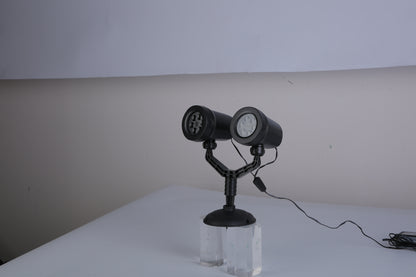 US Local 1Pc Christmas Snowflake Projector Light Dual Head LED Stake Light IP44 Waterproof Xmas Decoration For Holiday Indoor Outdoor Use Garden Patio Wall Decor