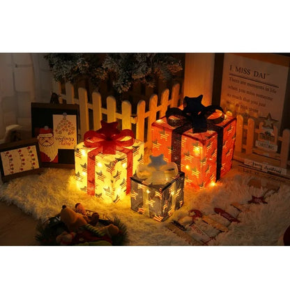 US Local Christmas Light Box, LED Light Foldable Decoration Indoor And Outdoor, Christmas Light Box Gift Decoration Indoor And Outdoor Garden