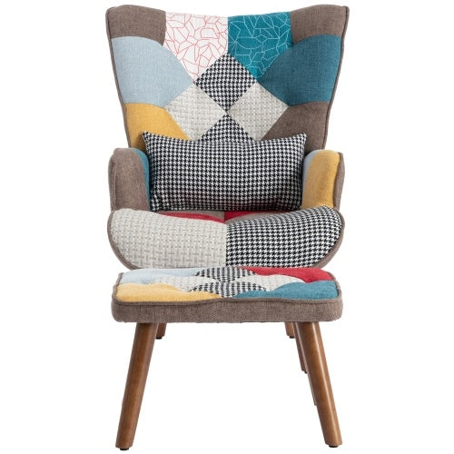 UK Local Multi-colour Lounge Chair With Footrest, Backrest And Cushion, Living Room Lounge Chair Combination