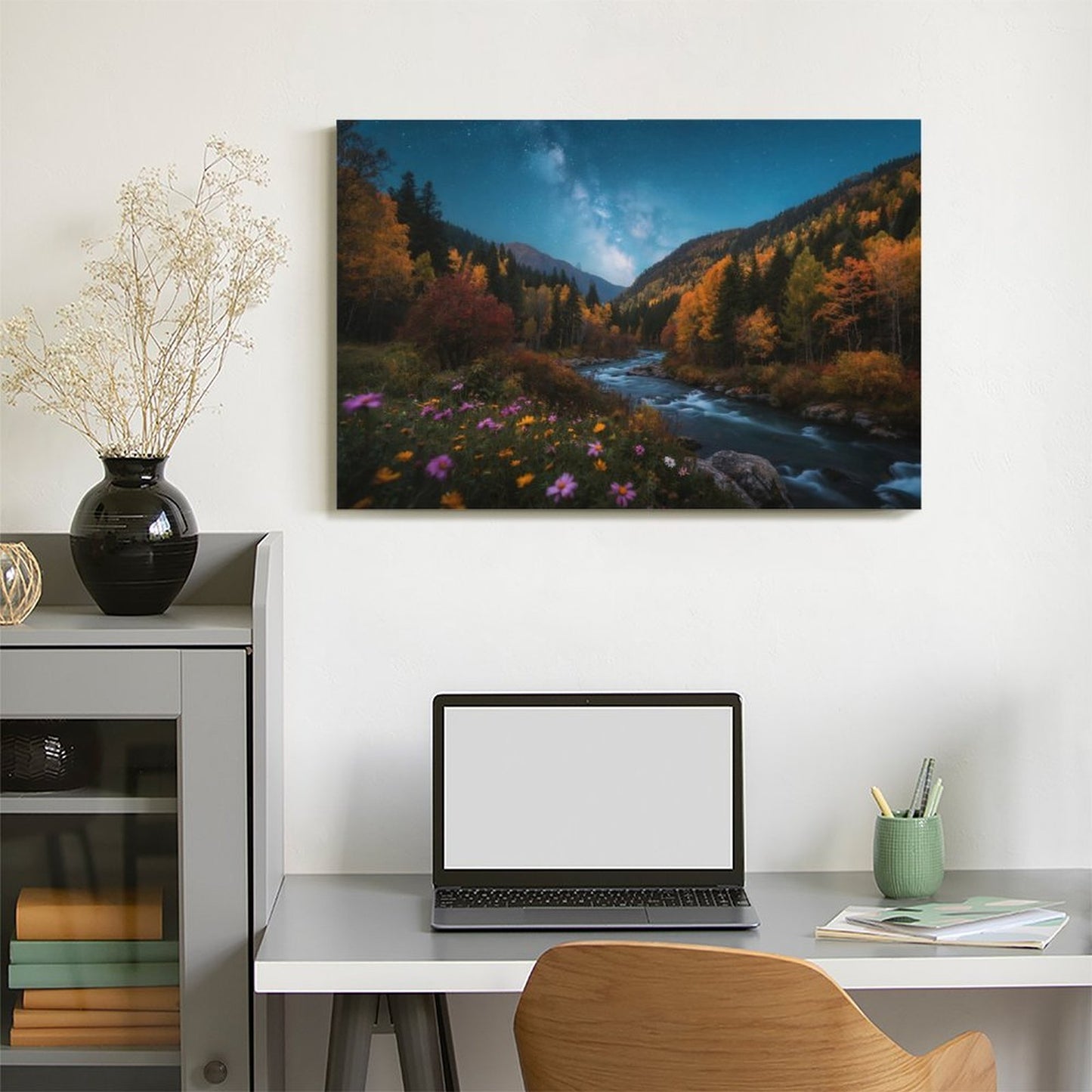 Decorative Interior Frame Painting Mountain-river-starry-autumn-6