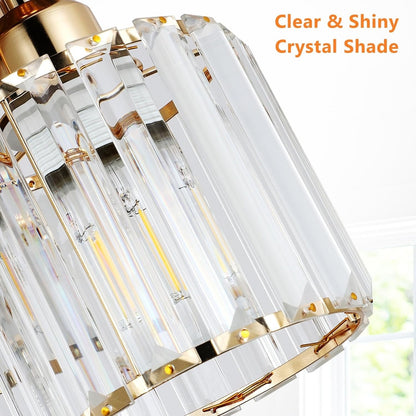 US Local Modern Semi Flush Mount Ceiling Light,3-Light Crystal Close To Ceiling Light Fixtures,Golden Kitchen
