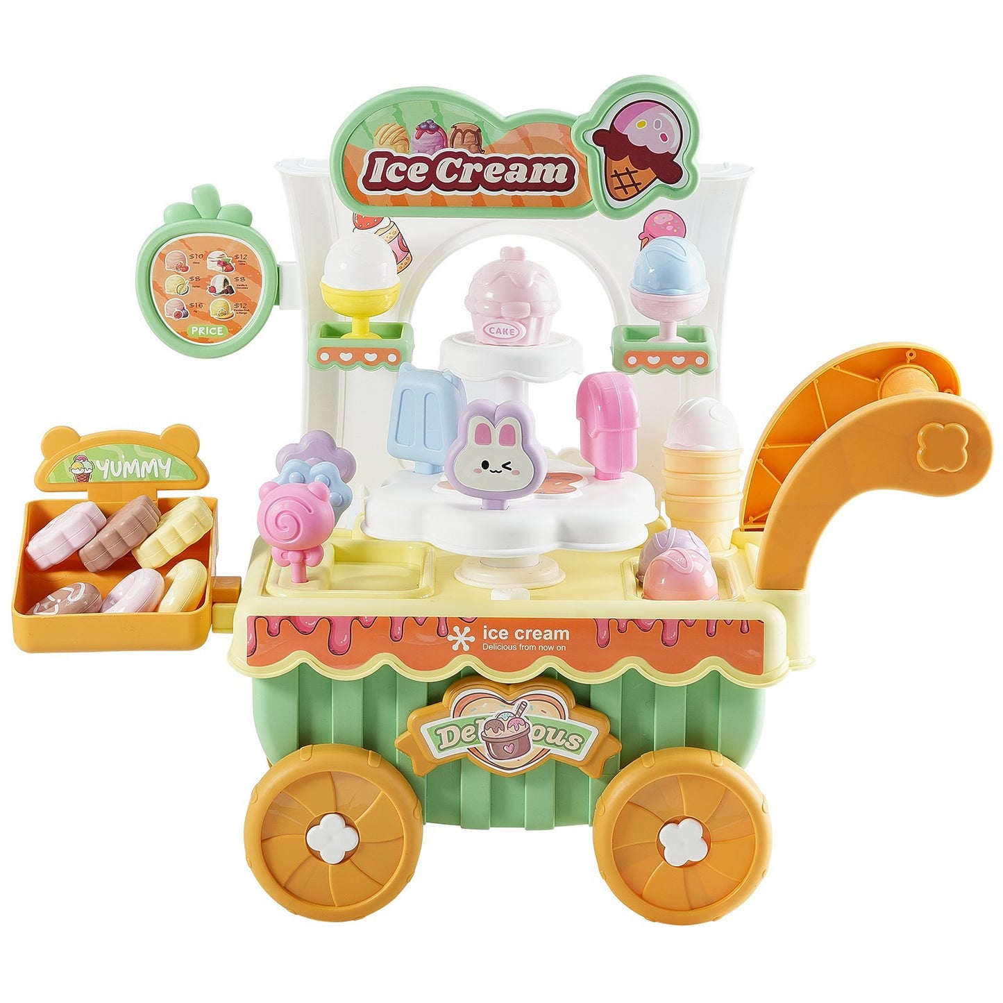 US Local Ice Cream Cart For Kids Pretend Play Ice Cream Shop For Kids