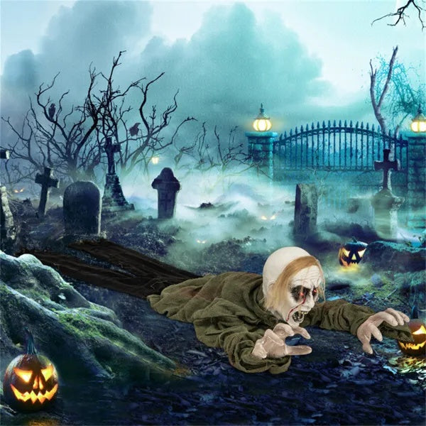 Halloween Zombie Decorations With Sparkling Eyes And Spooky Sounds