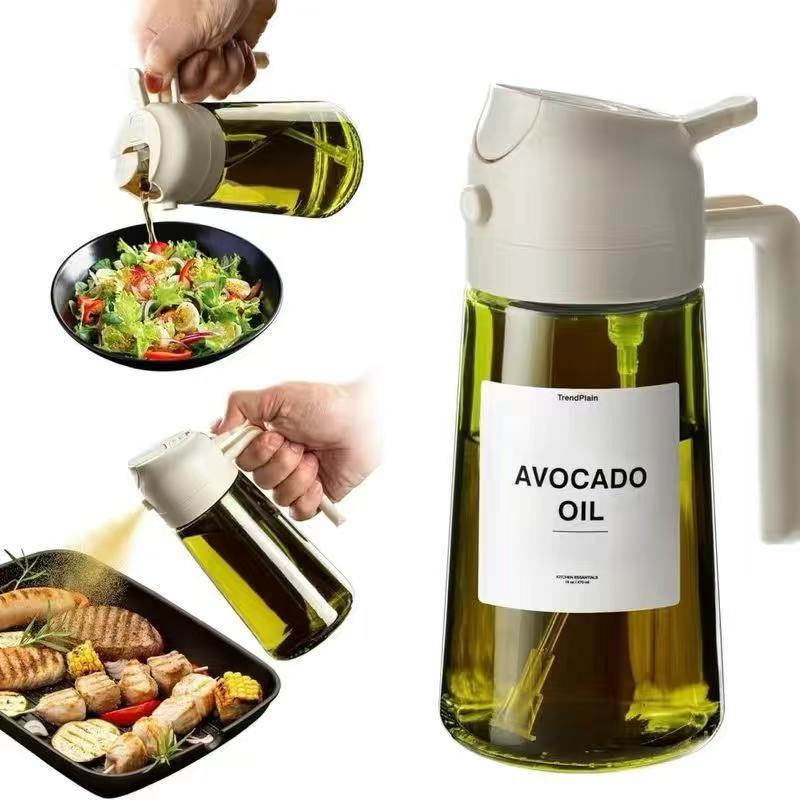 US Local Portable Light-shielding Spray Oil Bottle, All-in-one Glass Oil Bottle, Olive Oil Sprayer