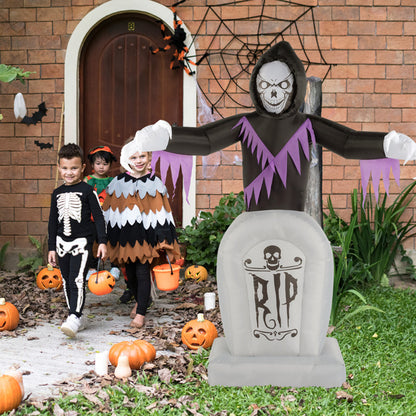 US Local Grim Reaper And Grave, Halloween Inflatable Decoration 12V