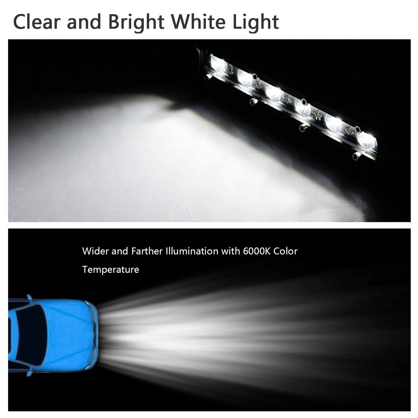 US Local 7in LED Light Bar Single Row Offroad Spot Lights 18W Ultra Slim Straight Work Light For Trailer Truck Bus Boat